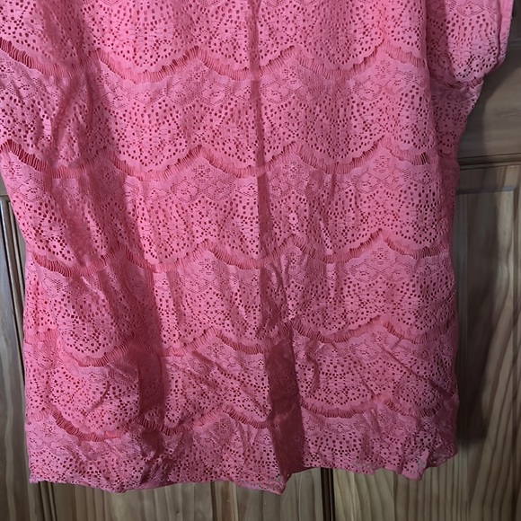 Faded Glory Ruffled Pink Cap Sleeve Blouse - Picture 3 of 5